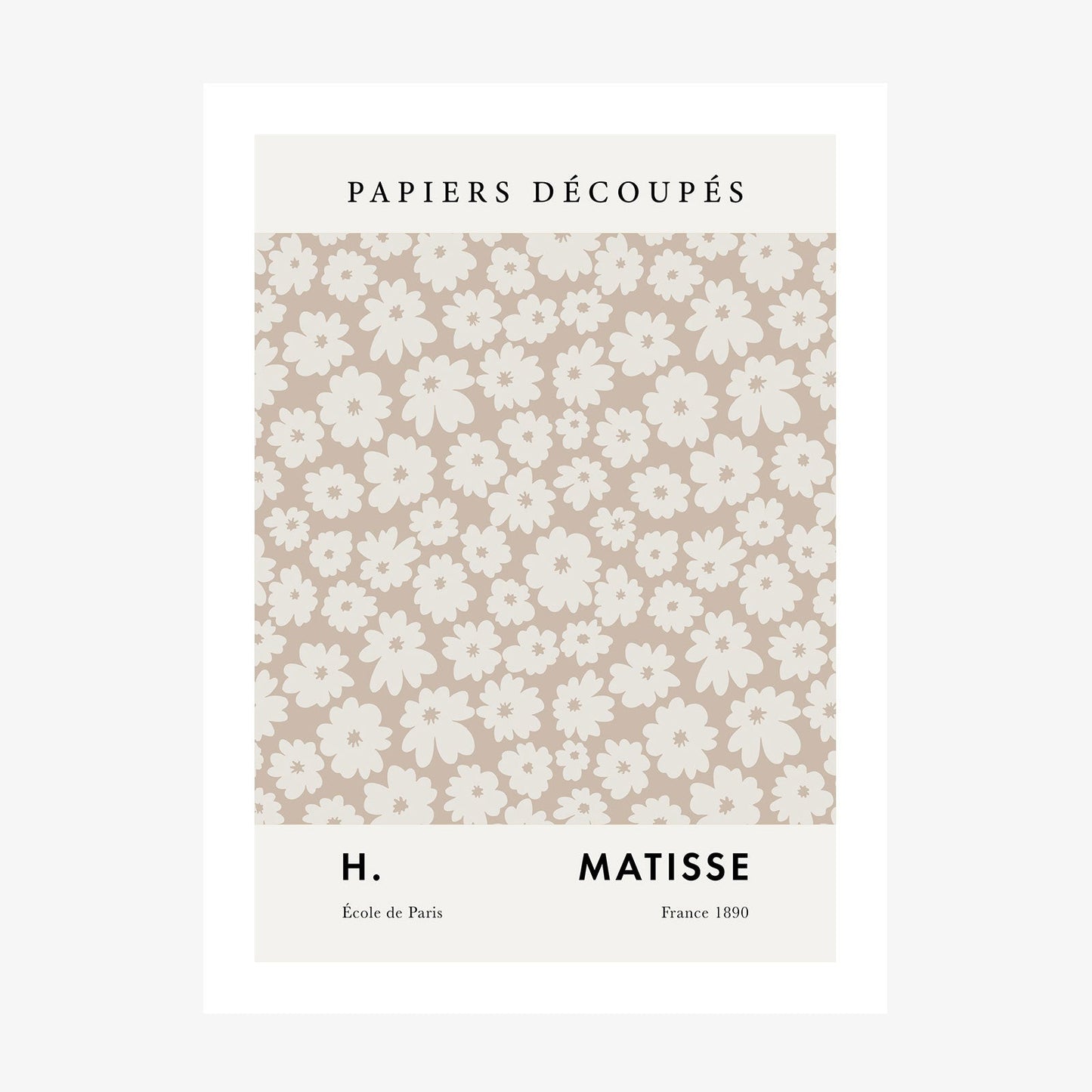 Matisse Beige Flowers wall art print