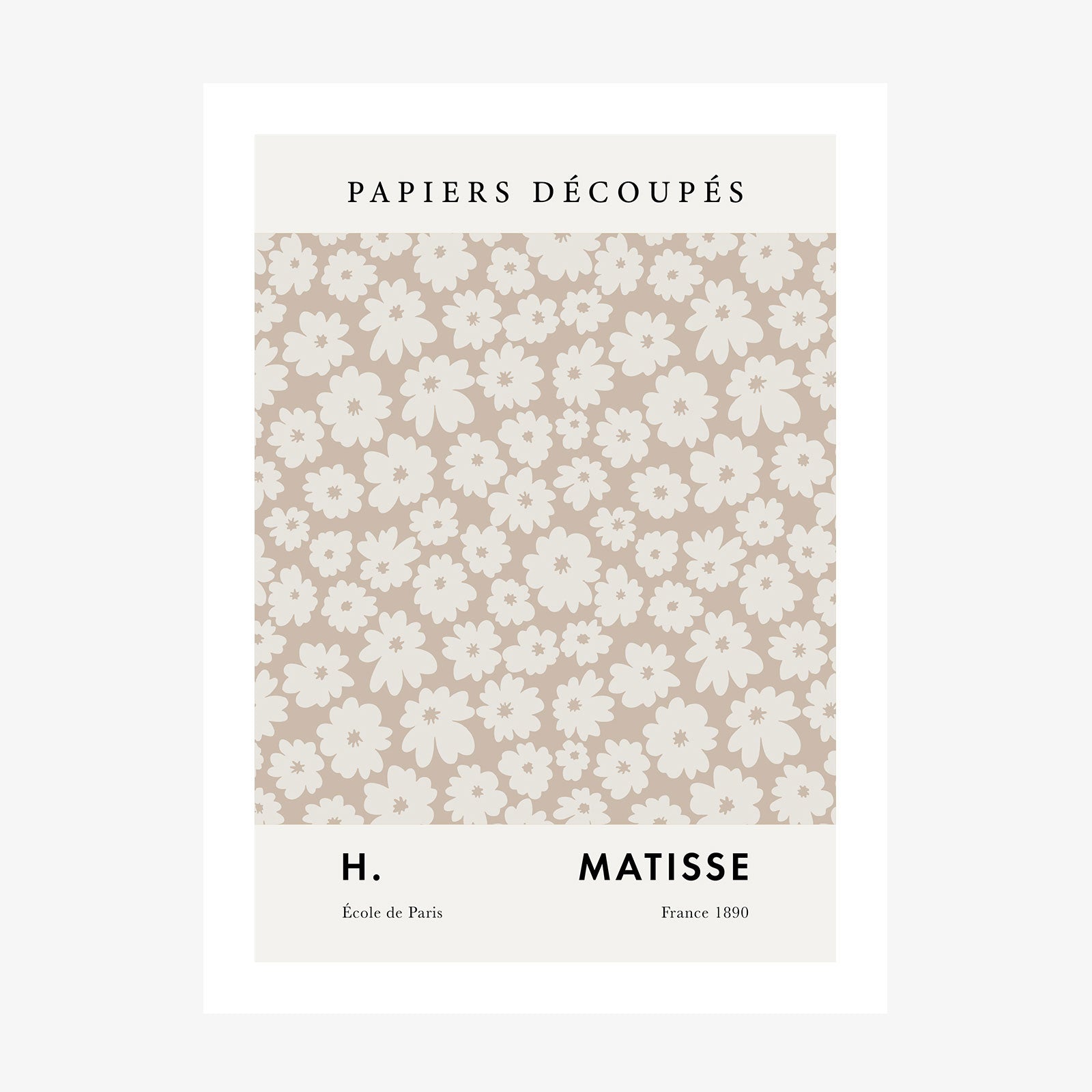 Matisse Beige Flowers wall art print
