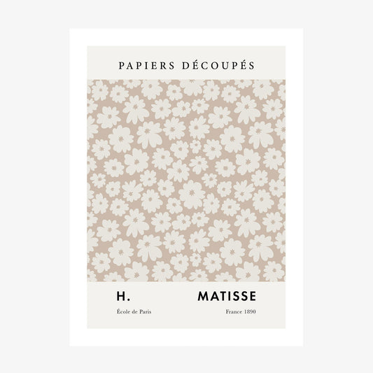 Matisse Beige Flowers wall art print