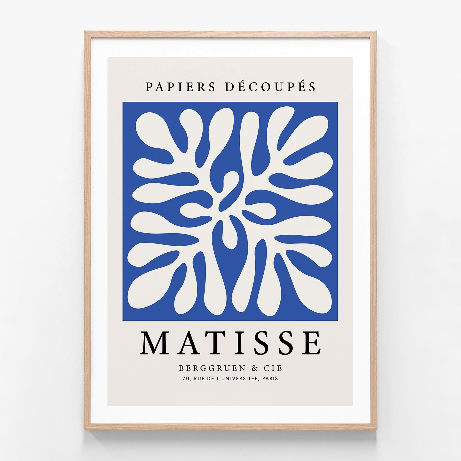 Matisse Blue Coral 2 oak framed print