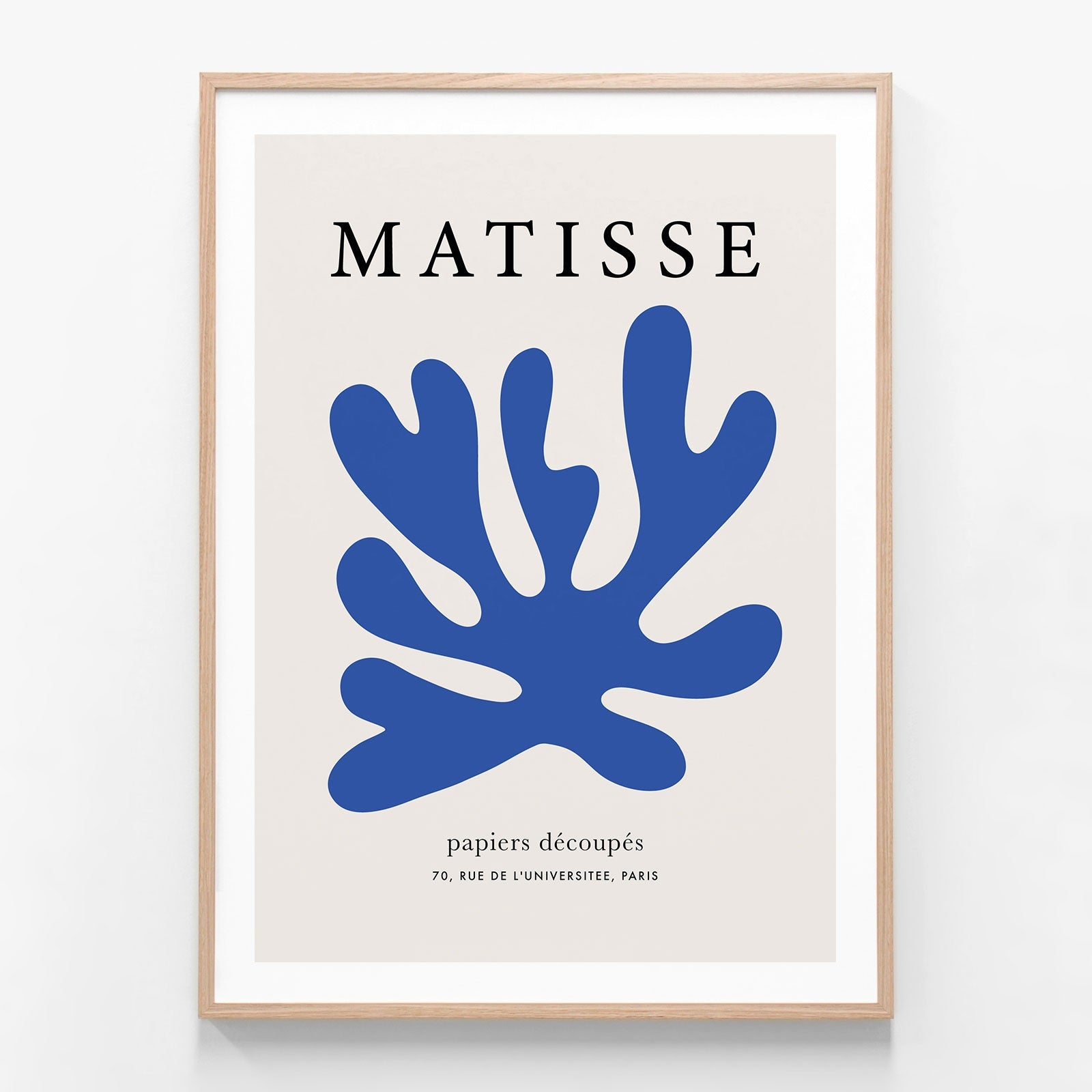 Matisse Blue Coral 3 oak framed print