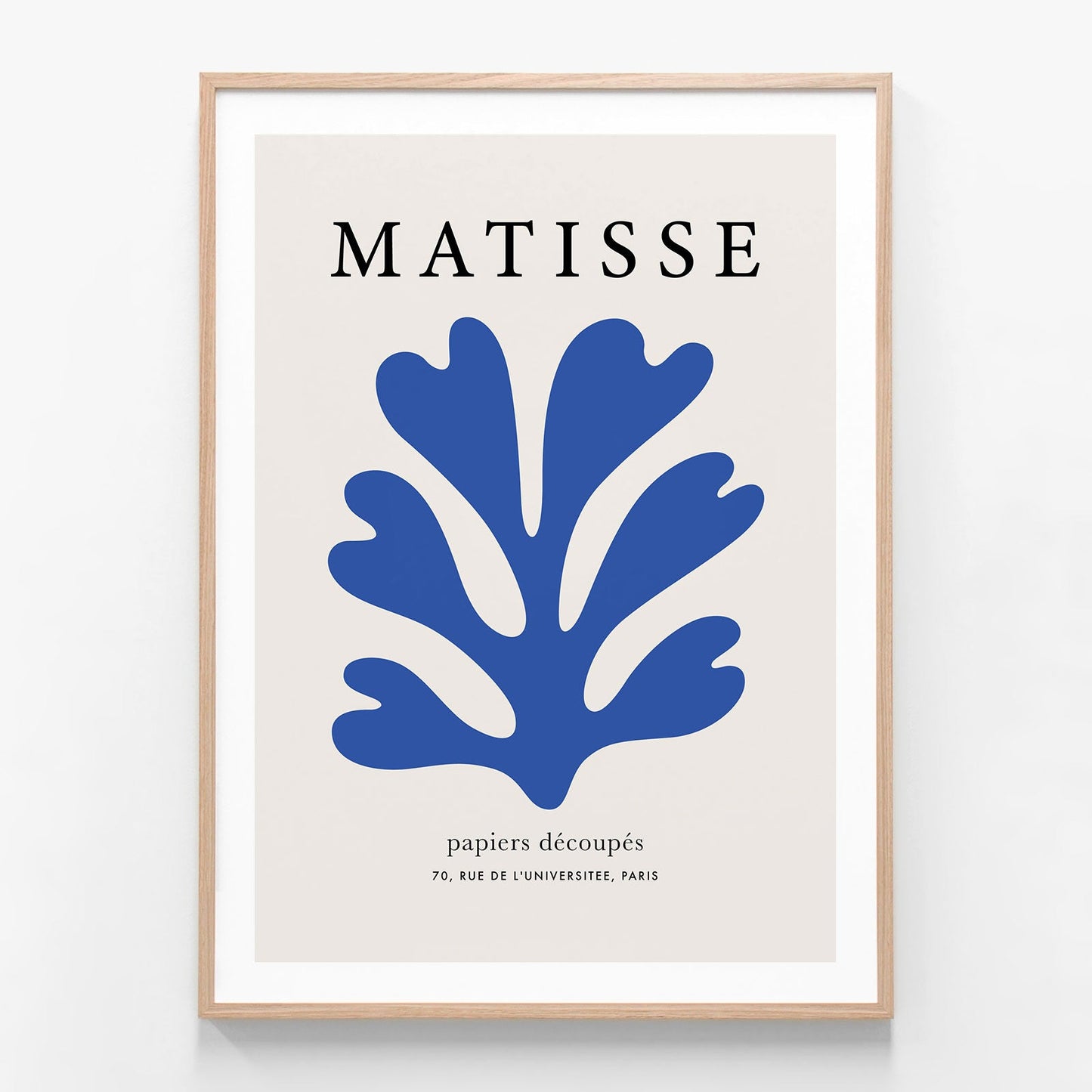 Matisse Blue Coral 4 oak framed print
