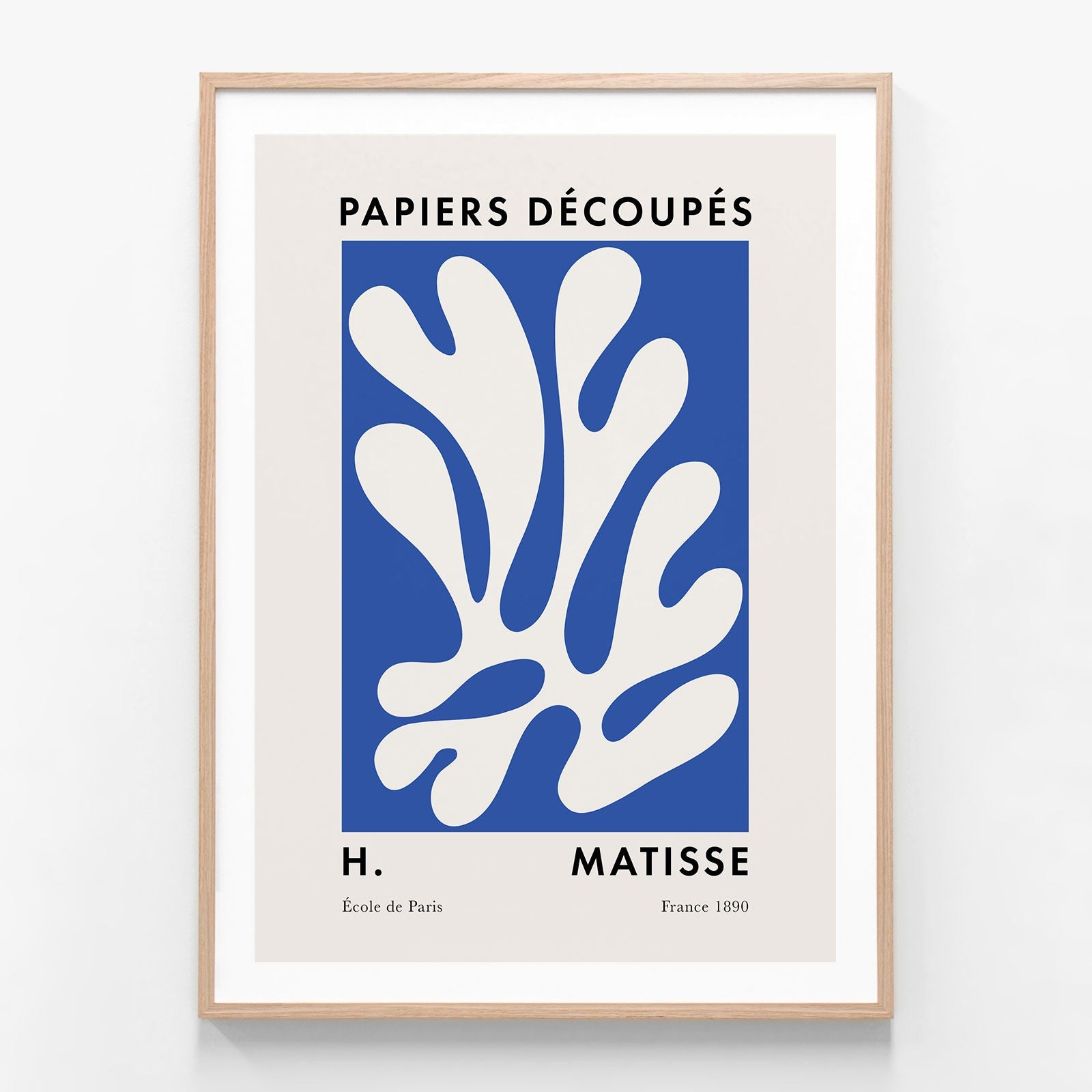 Matisse Blue Coral 5 oak framed print