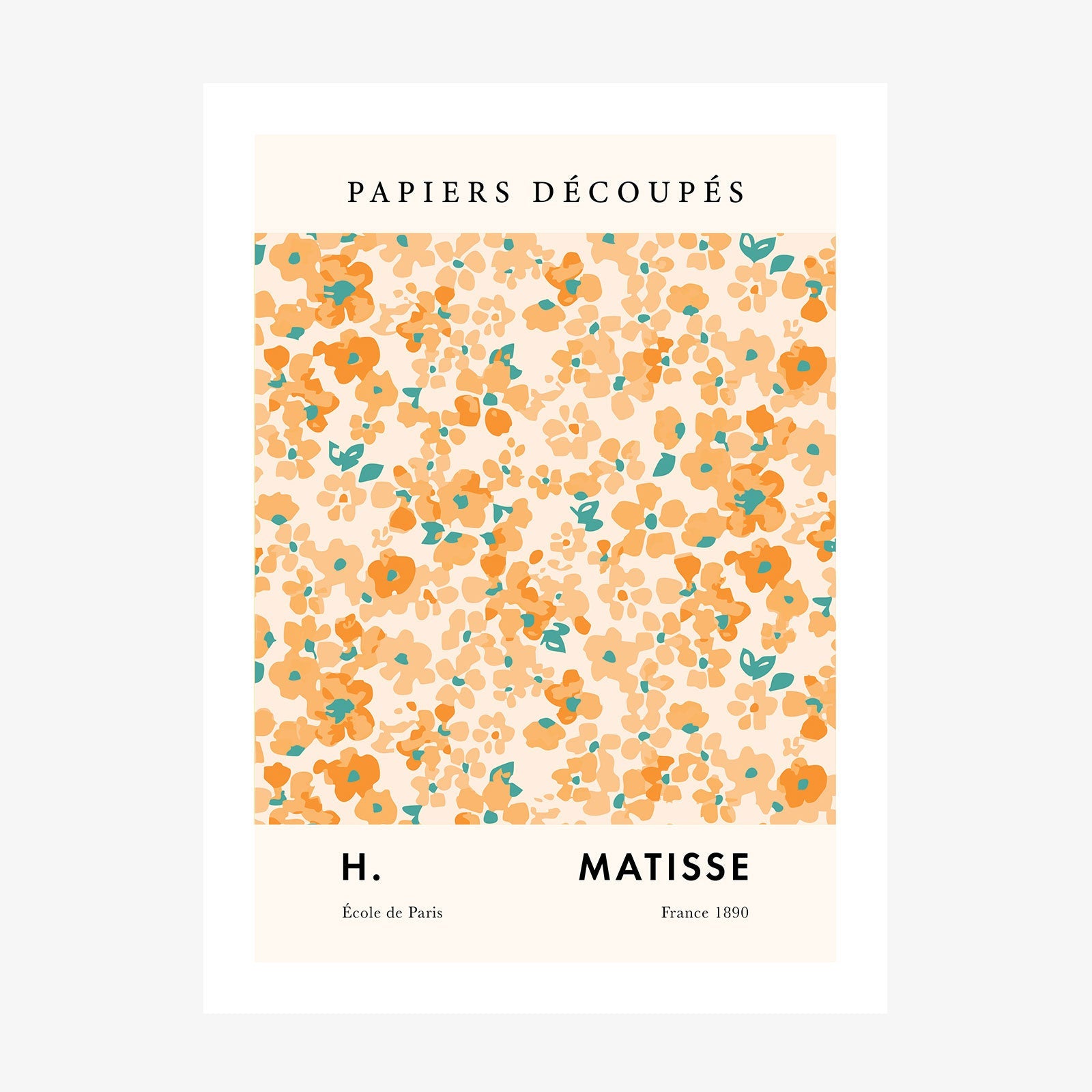 Matisse Orange Flowers wall art print