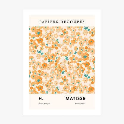 Matisse Orange Flowers wall art print
