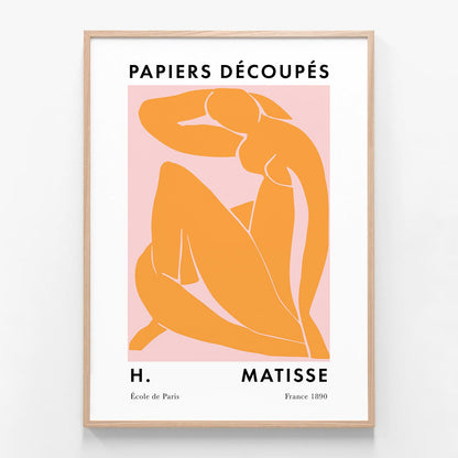 Matisse Orange Nude oak framed print