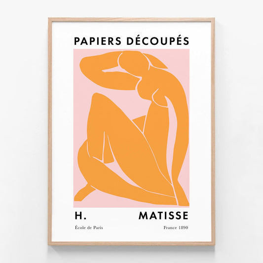 Matisse Orange Nude oak framed print