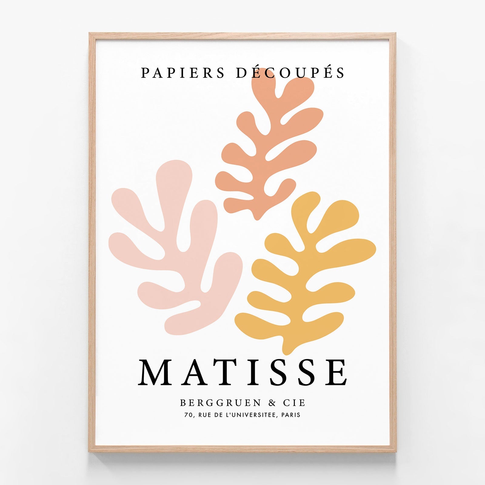 Matisse Peach Coral No. 1 oak framed print