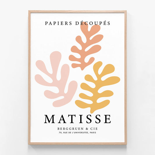 Matisse Peach Coral No. 1 oak framed print