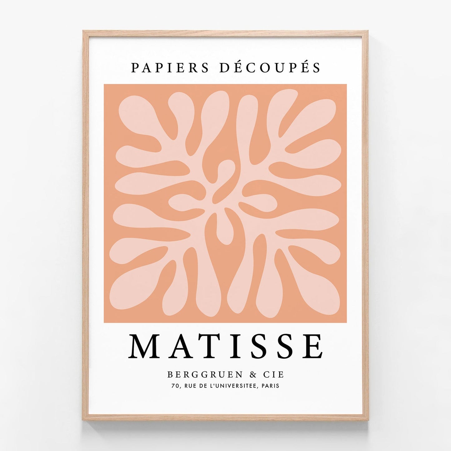 Matisse Peach Coral No. 3 oak framed print