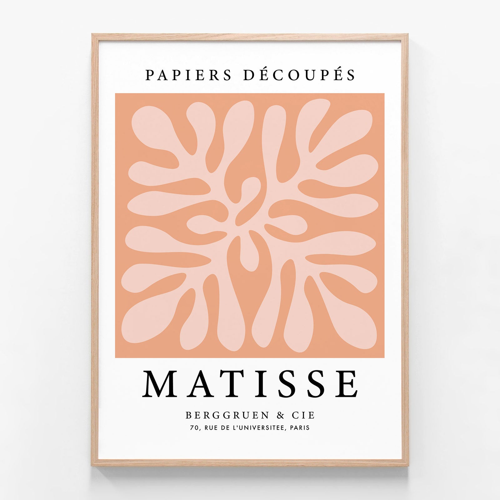 Matisse Peach Coral No. 3 oak framed print