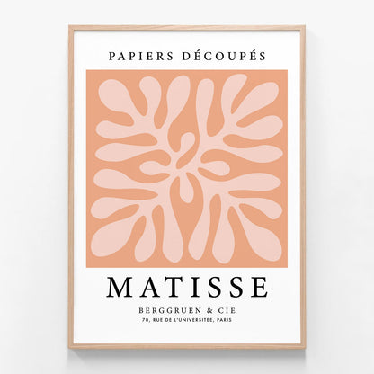 Matisse Peach Coral No. 3 oak framed print