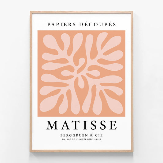 Matisse Peach Coral No. 3 oak framed print