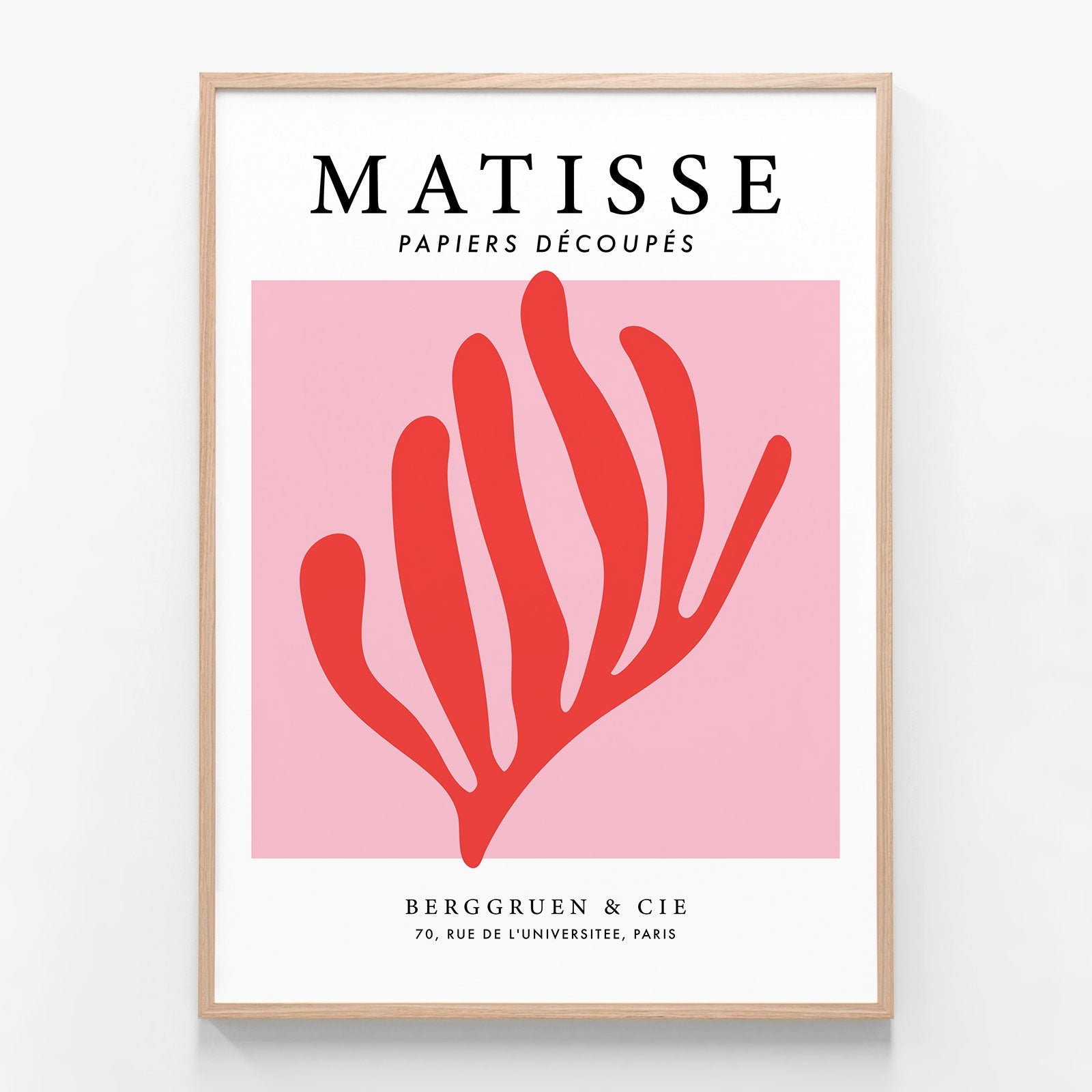 Matisse Red Coral No. 1 oak framed print