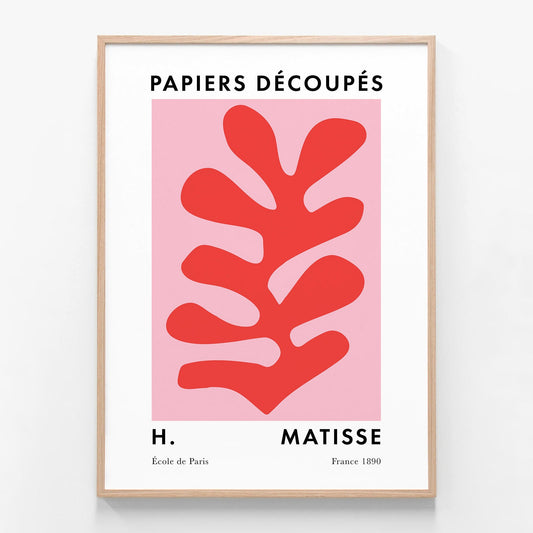 Matisse Red Coral No. 3 oak framed print