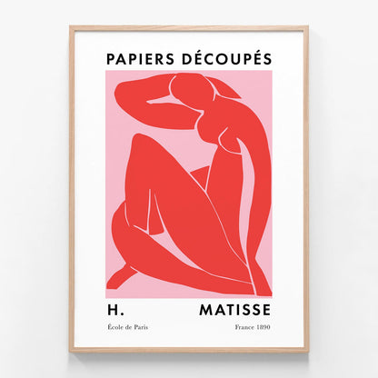 Matisse Red Nude oak framed print