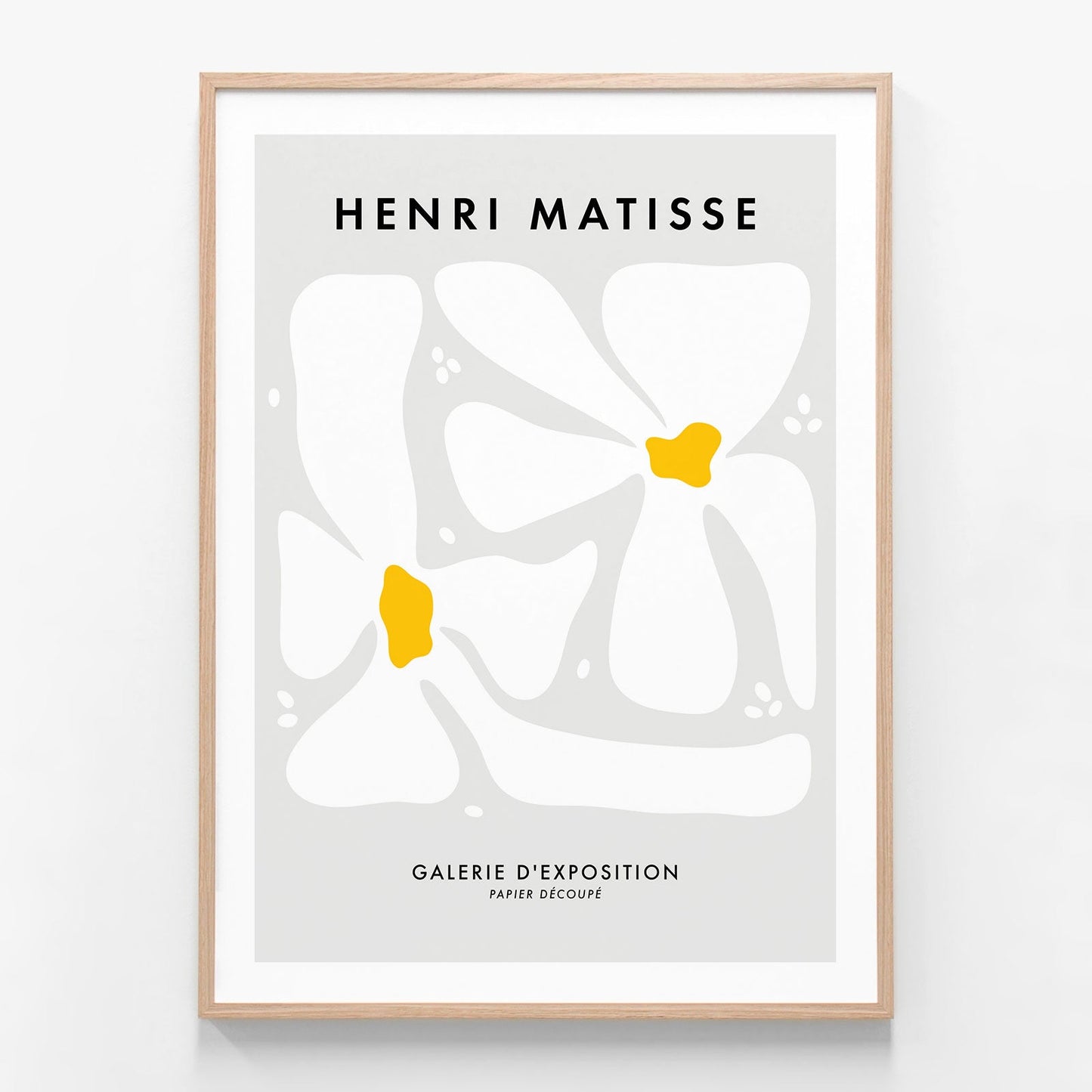 Matisse White Flowers oak framed print