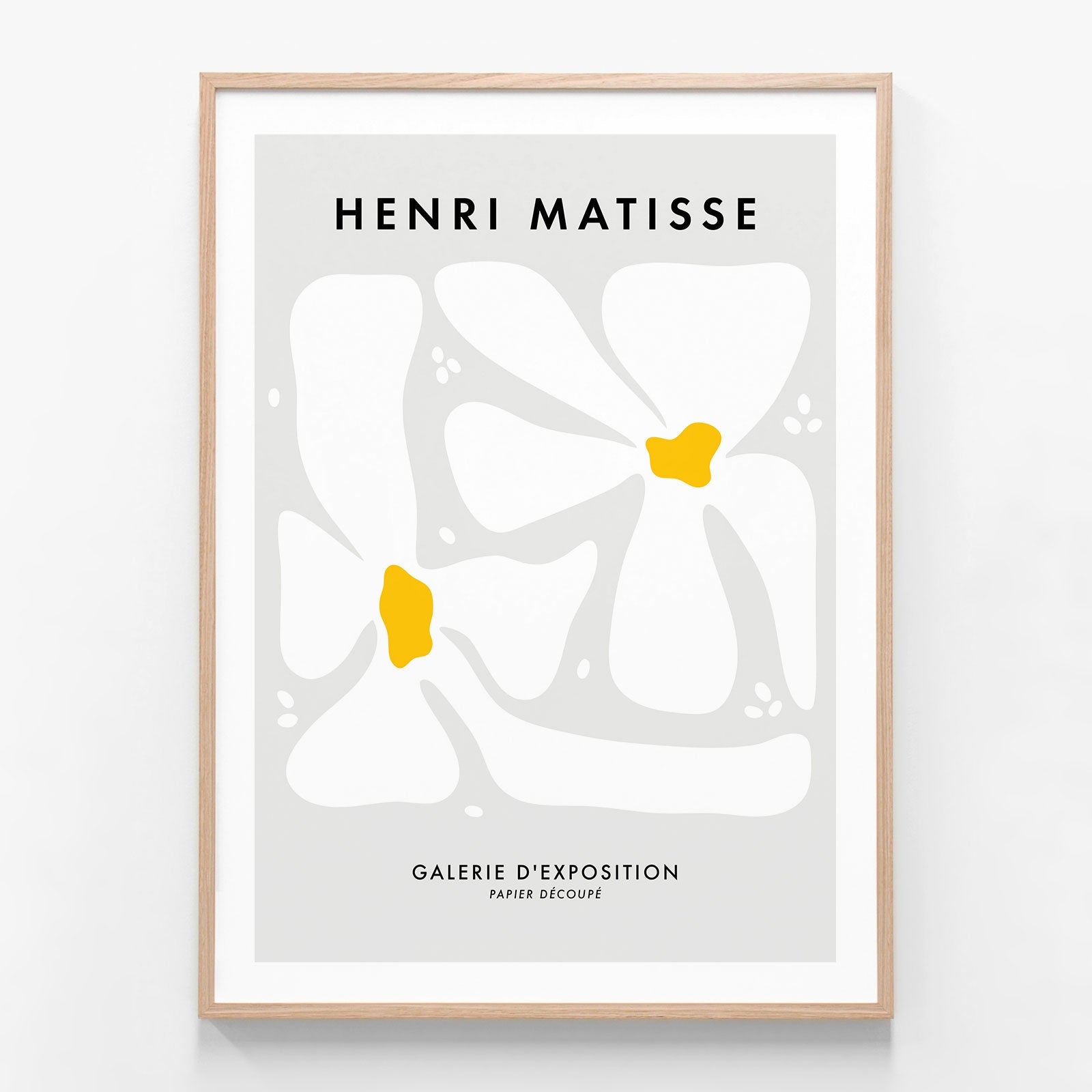 Matisse White Flowers oak framed print