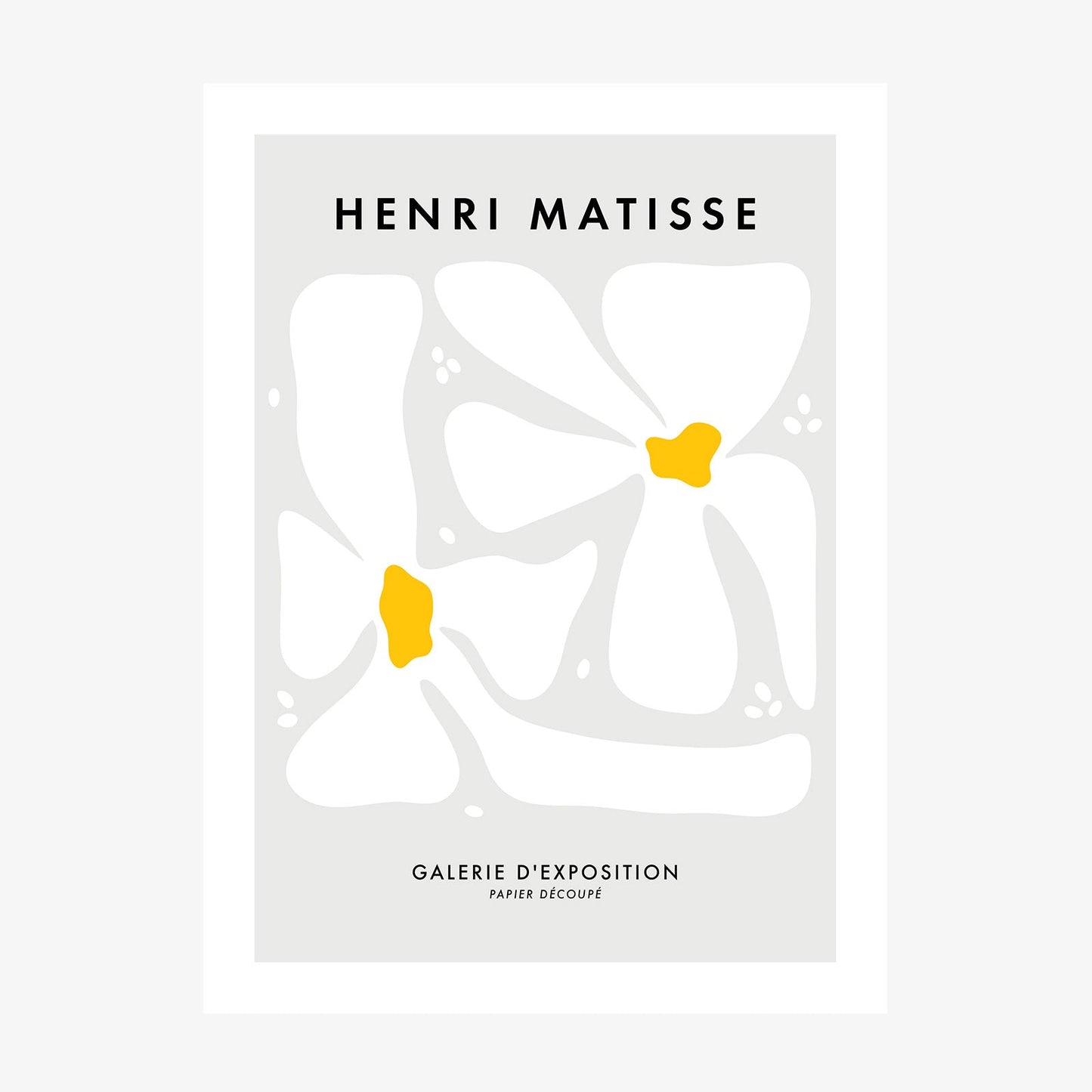 Matisse White Flowers wall art print