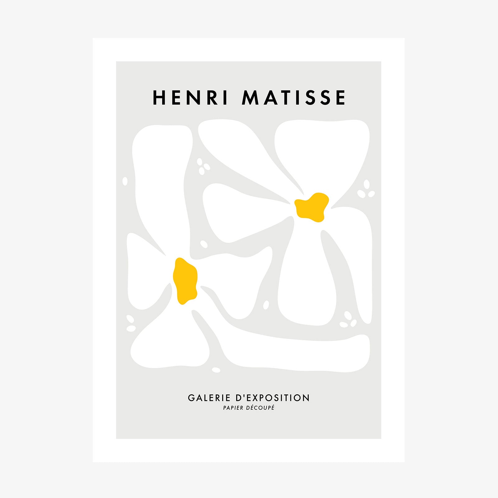 Matisse White Flowers wall art print