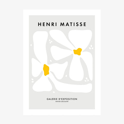Matisse White Flowers wall art print