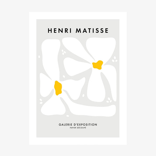 Matisse White Flowers wall art print