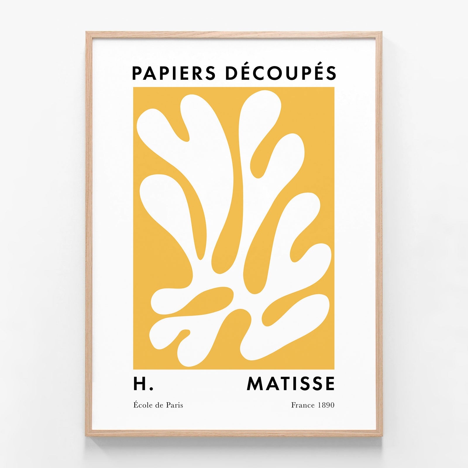 Matisse Yellow Coral No. 1 oak framed print