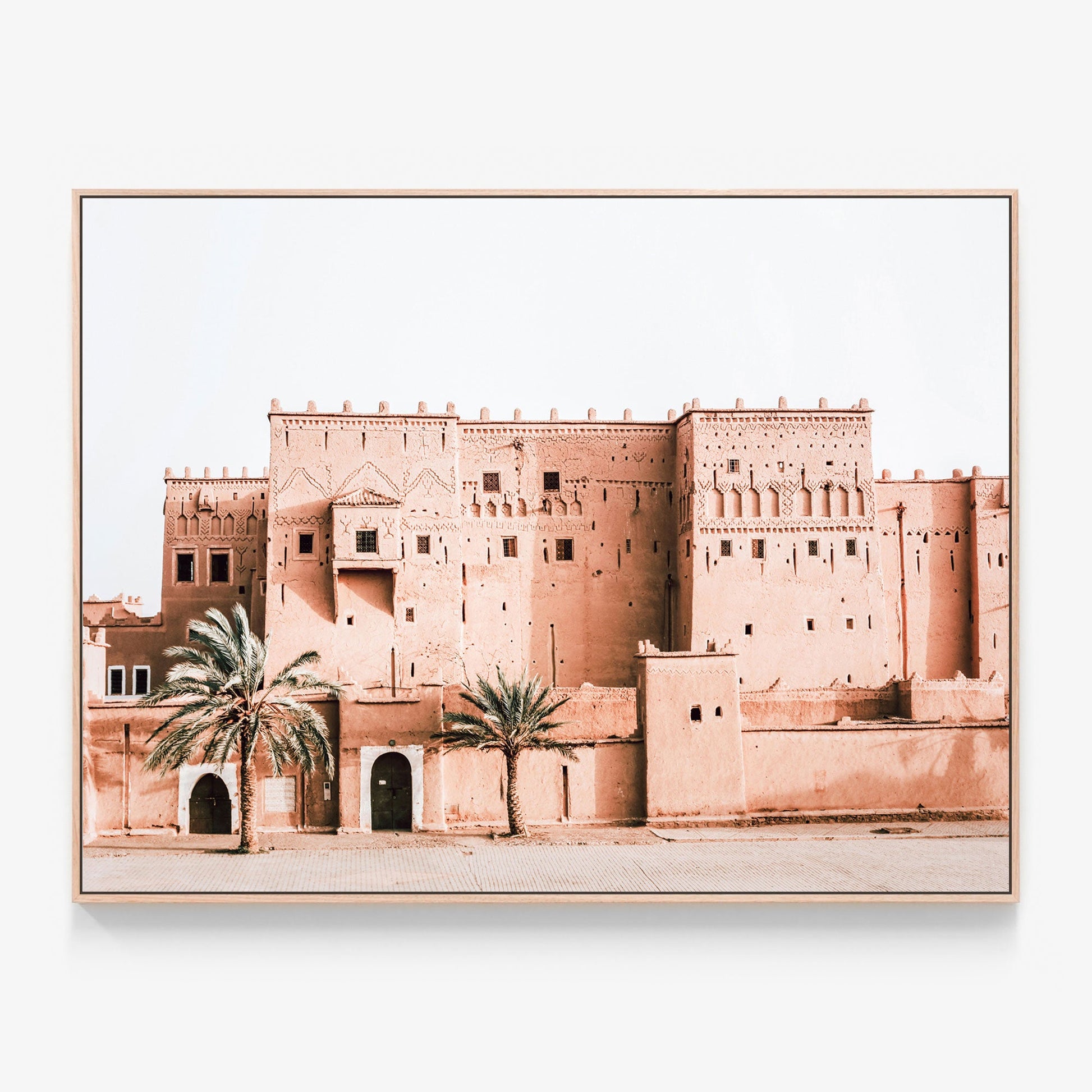 Moroccan Kasbah Canvas print in oak frame