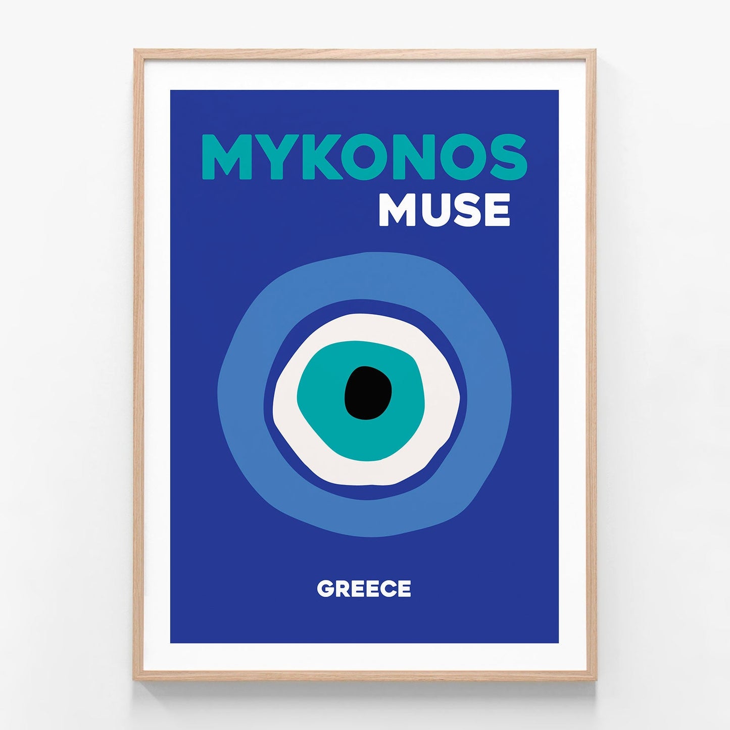 Mykonos Muse 2 oak framed art print