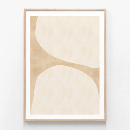 A minimalist abstract framed art print featuring Neutral Stones.