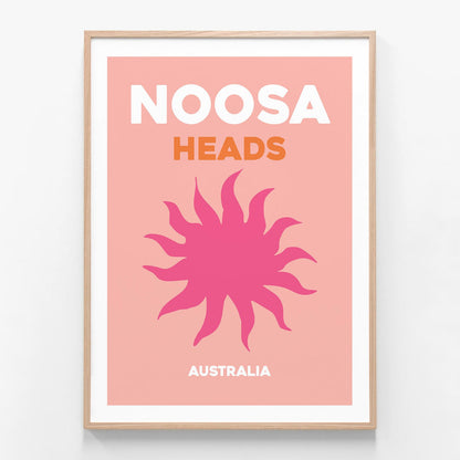 Noosa Heads oak framed art print