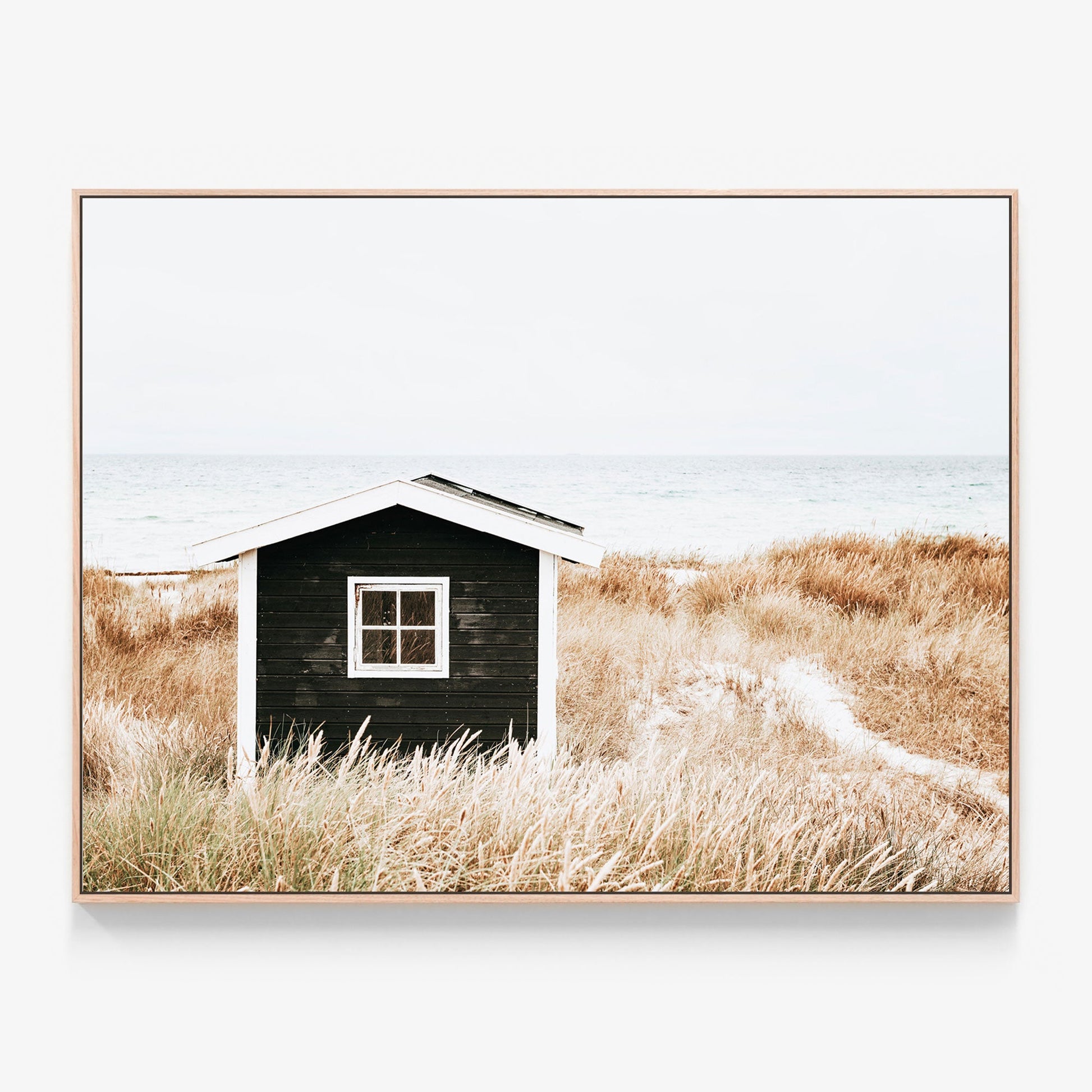 Nordic Coast Canvas wall art with oak float frame