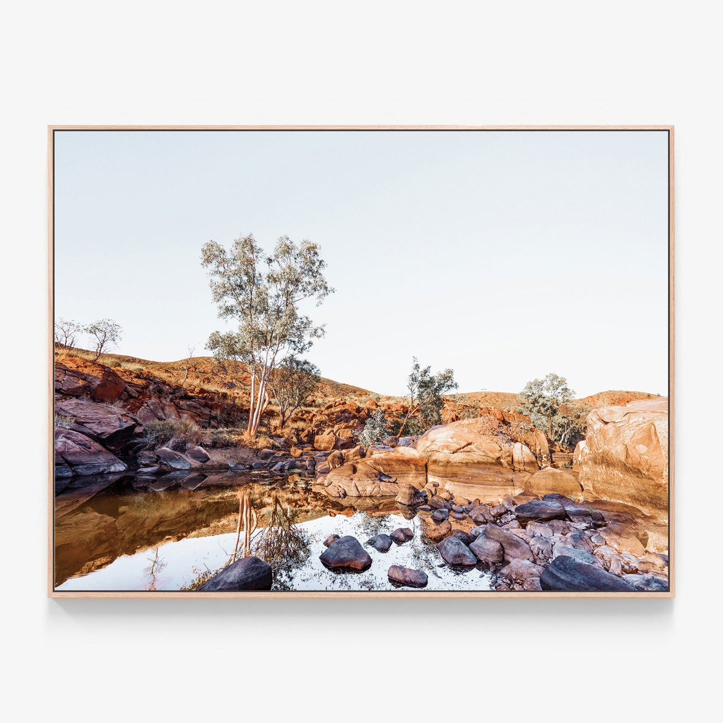 Northern Territory Canvas wall art with oak float frame