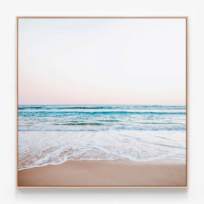 Ocean Sunrise Canvas print in oak frame