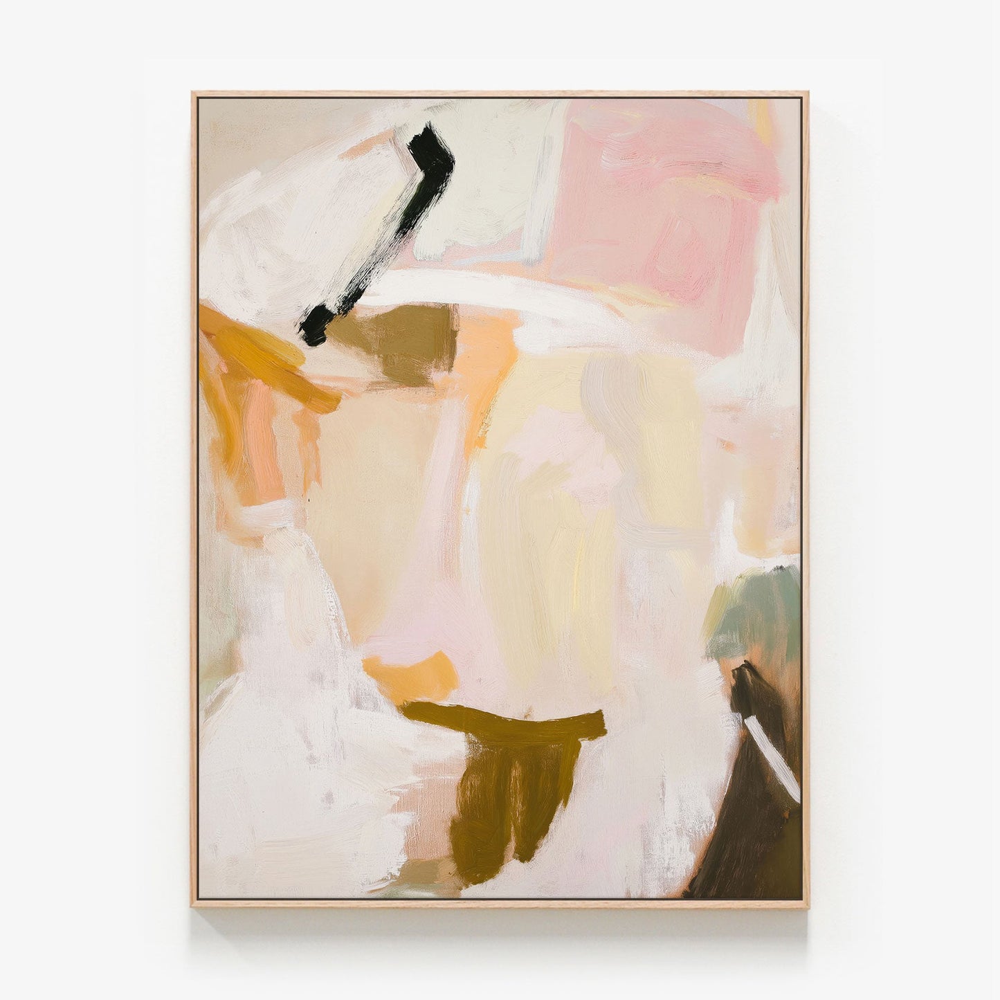 Ochre Drift Canvas oak framed canvas print