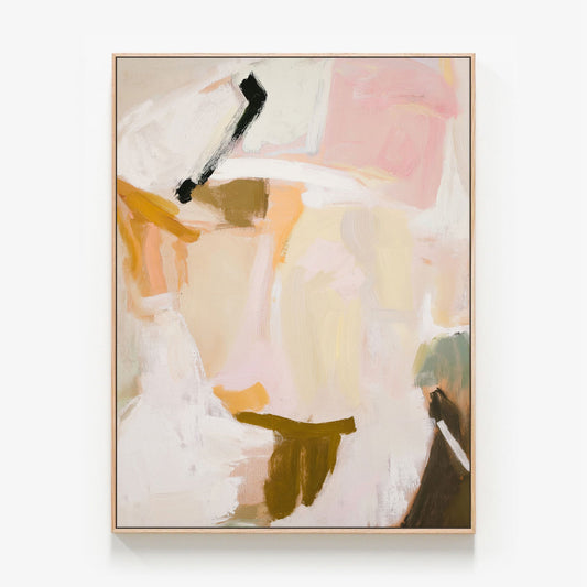 Ochre Drift Canvas oak framed canvas print