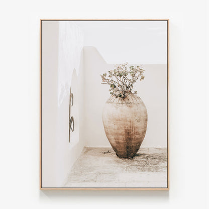 Old Town Vessel Canvas wall art with oak float frame