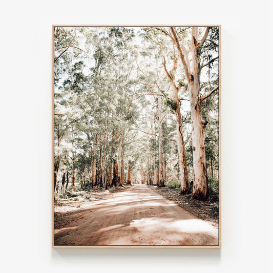 Old Vasse Road Canvas wall art with oak float frame