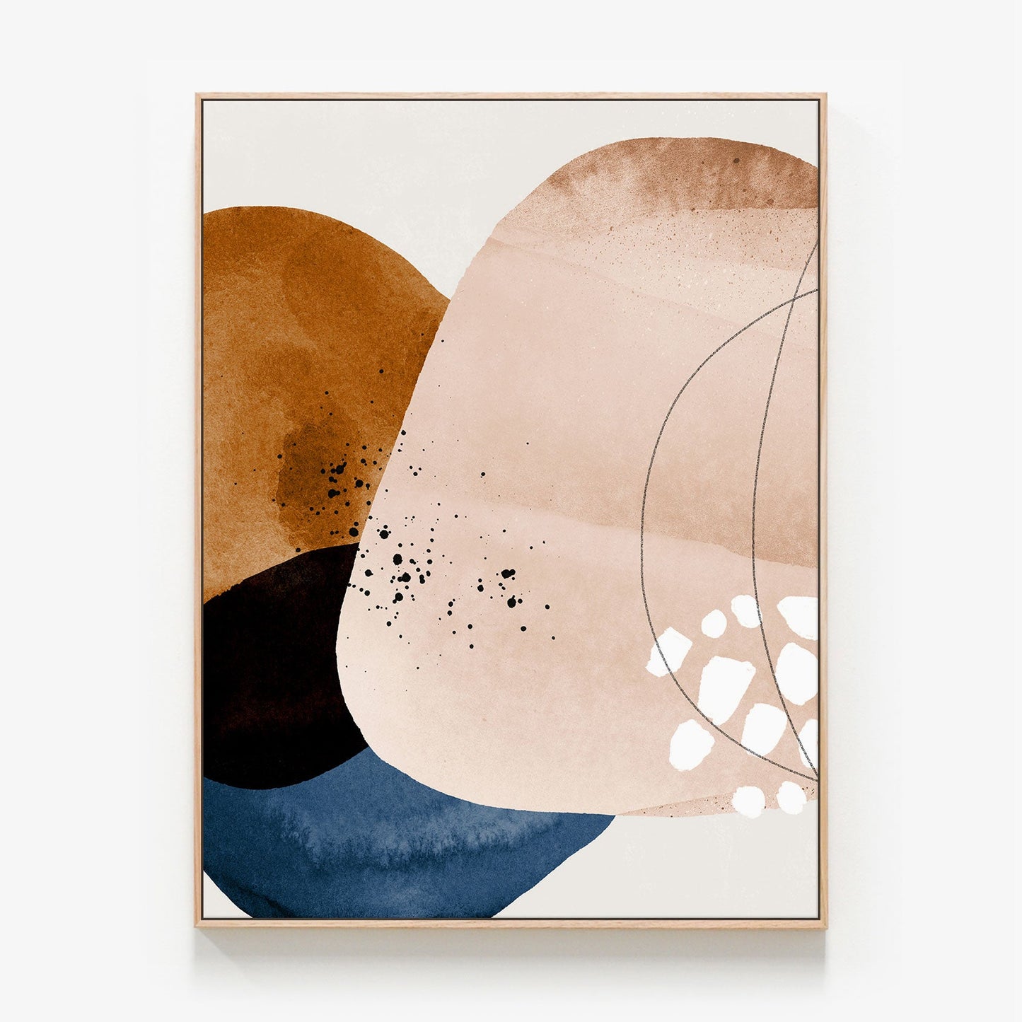 A framed canvas wall art print of an abstract art painting called 'Oslo No. 2'