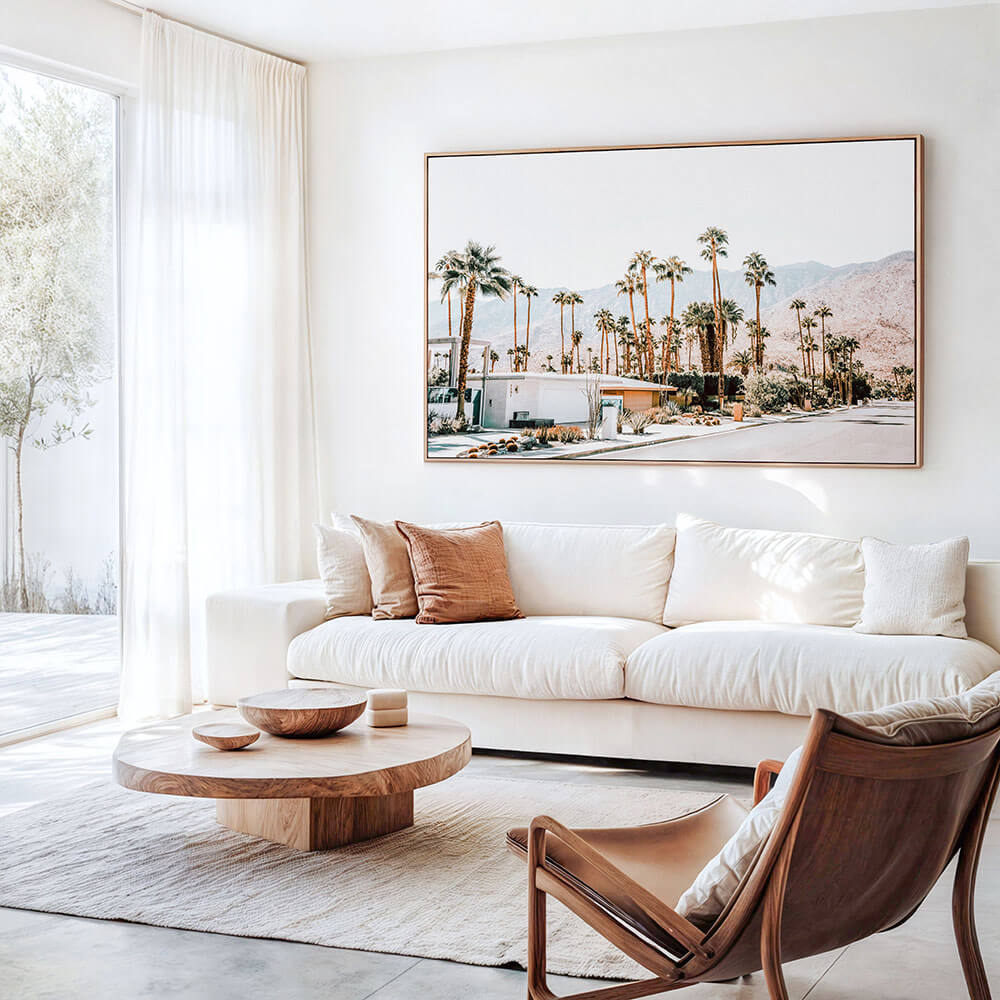 An extra large canvas wall art print of palm springs.