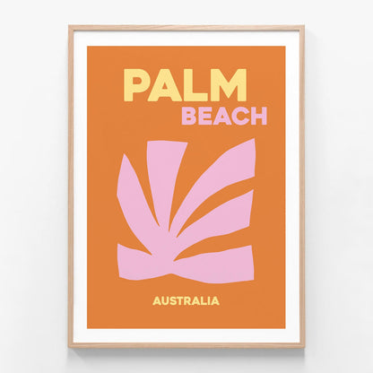 Palm Beach Australia oak framed art print