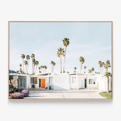 Palm Springs Canvas print in oak frame
