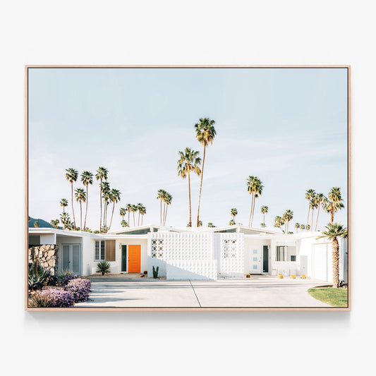 Palm Springs Canvas print in oak frame