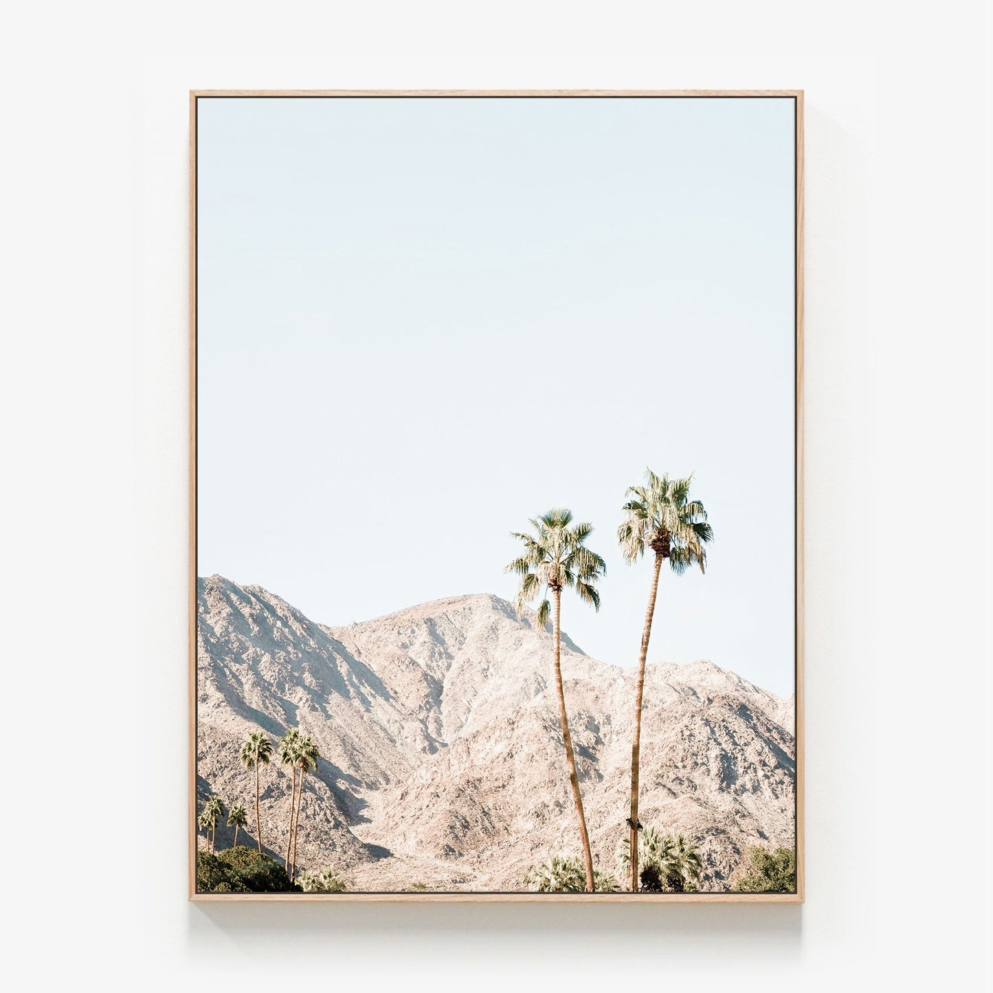 Palm Springs Mountains Canvas print in oak frame