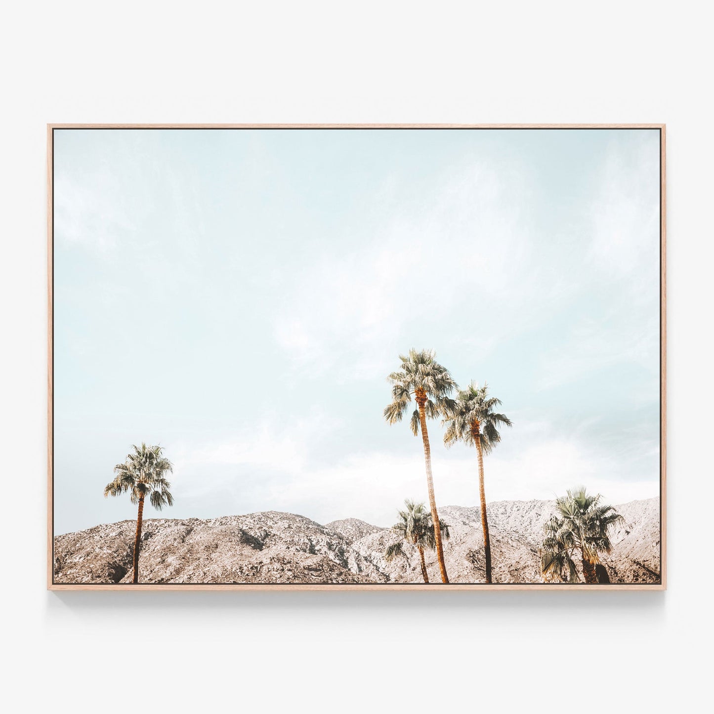 Palm Springs View Canvas print in oak frame