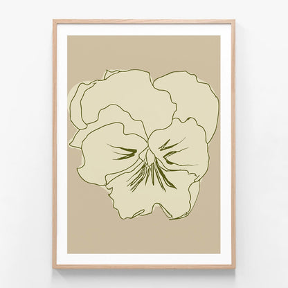 Pansy Lines oak framed print