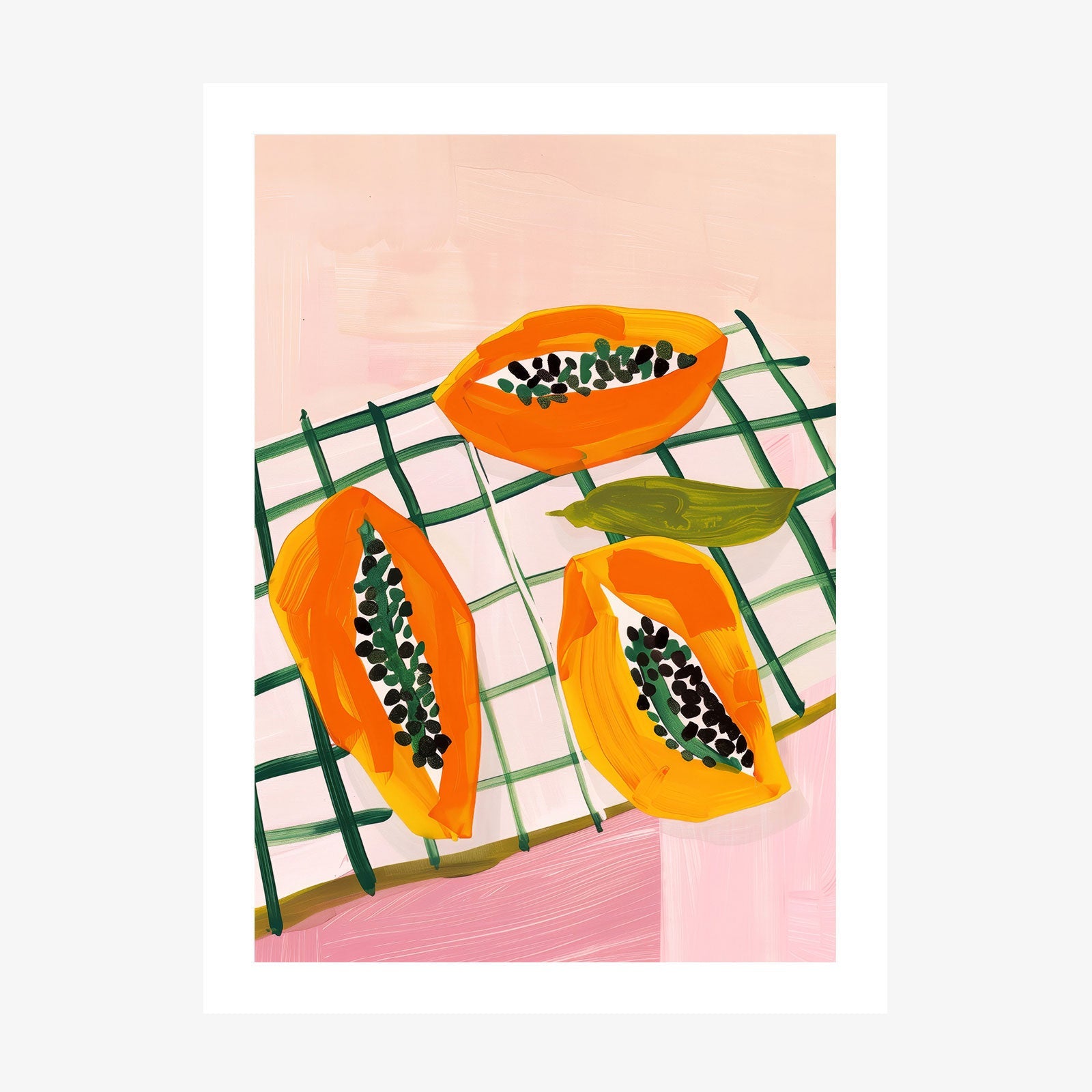 Papaya Picnic wall art print