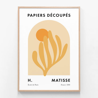 Papiers Decoupes No. 15 oak framed print