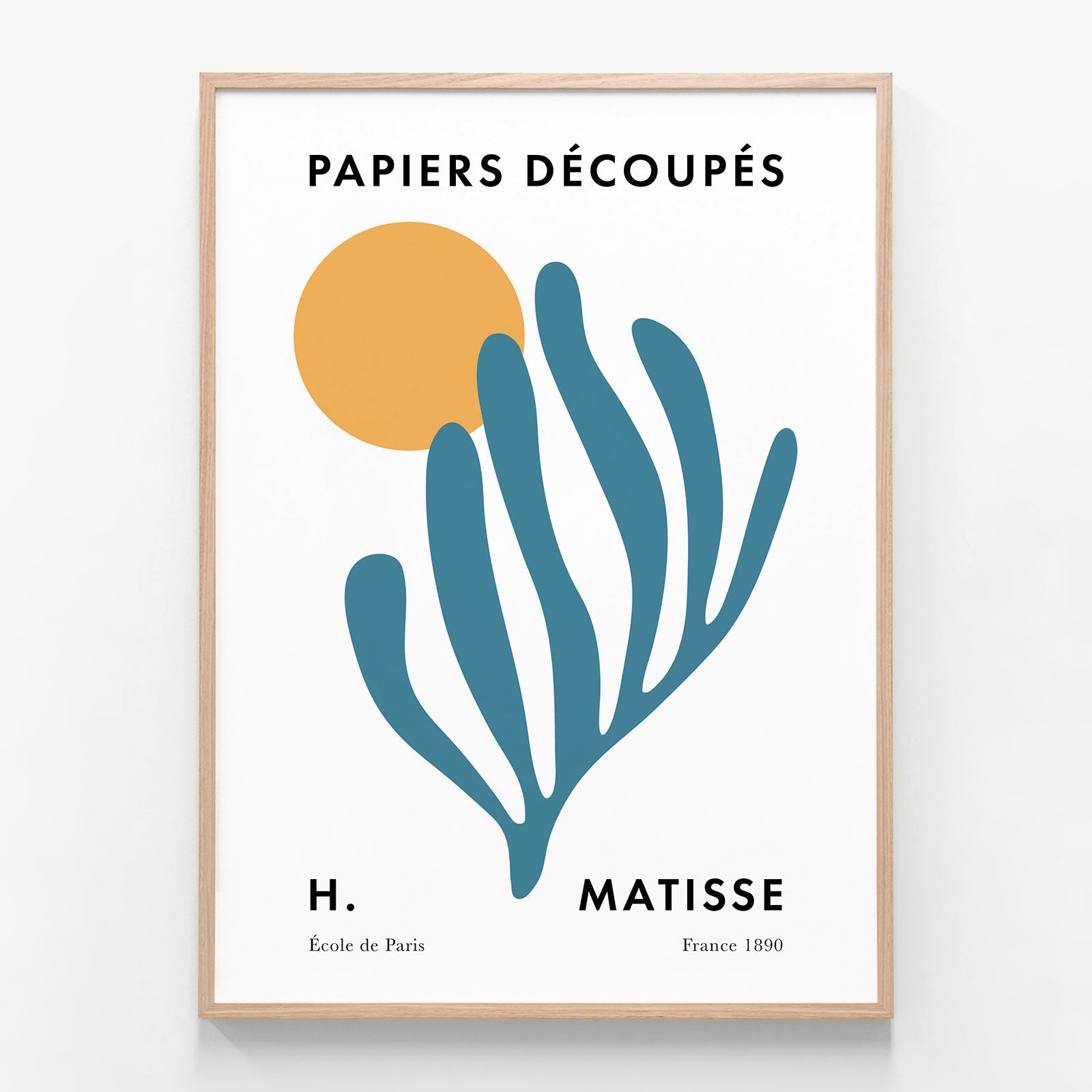 Papiers Decoupes No. 19 oak framed print