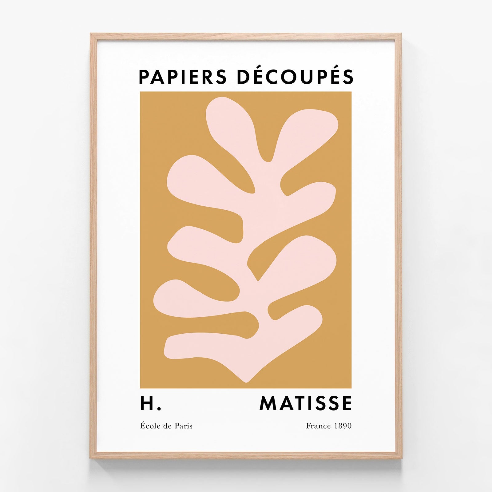Papiers Decoupes No. 20 oak framed print
